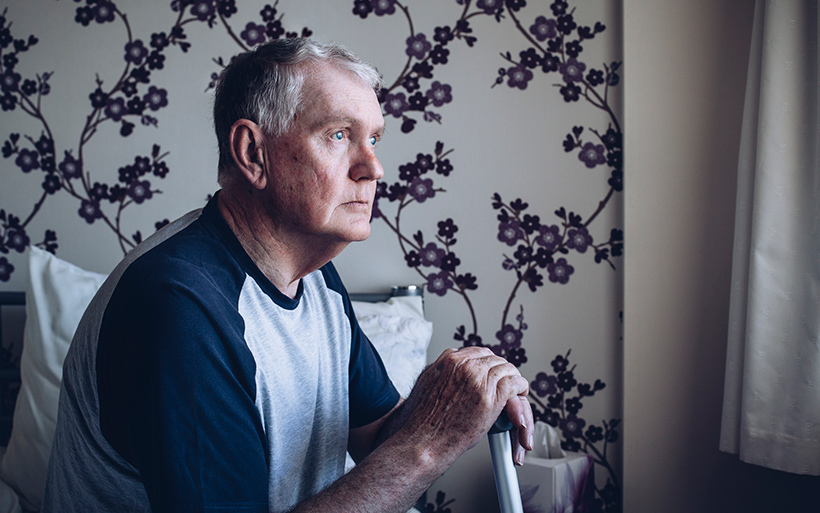 Picture of depressed man.