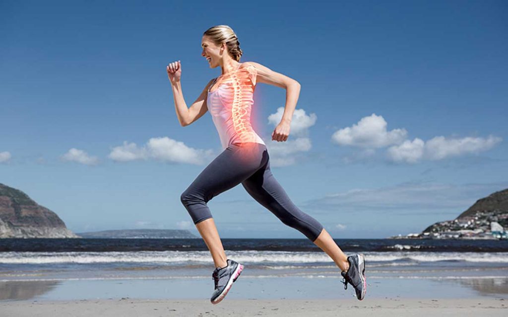 Picture of woman running. You can see her bones like an x-ray.