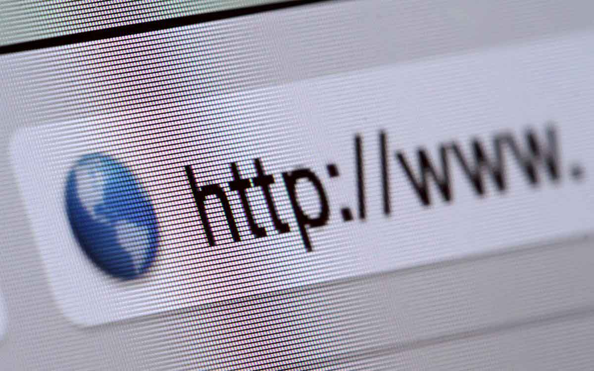 Web browser showing website url.