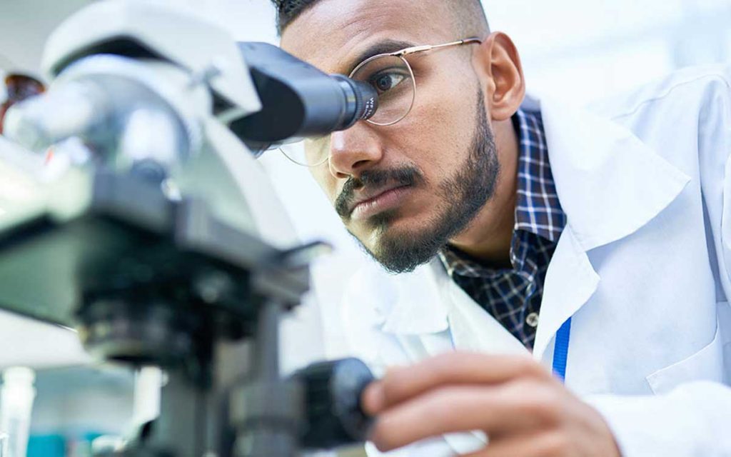 Researcher studying hearing loss.