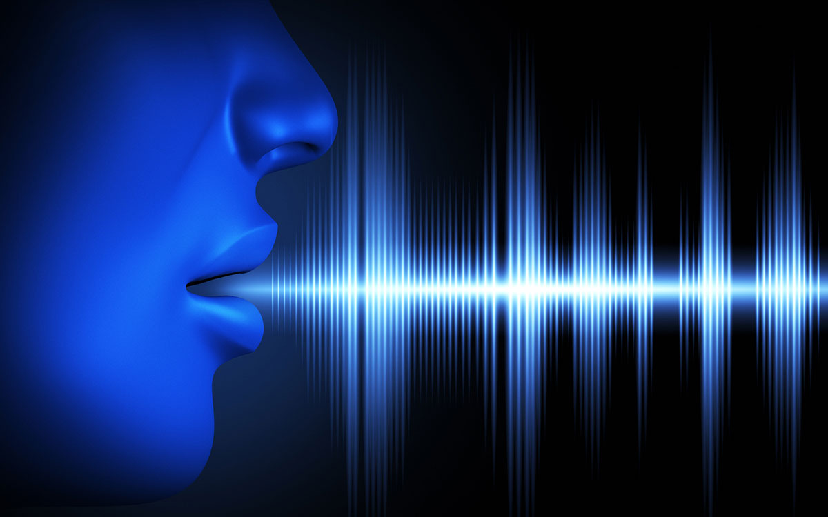 Sound waves coming out of mouth as high frequency.