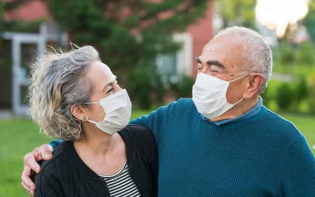 Couple wearing masks learning to communicate better.
