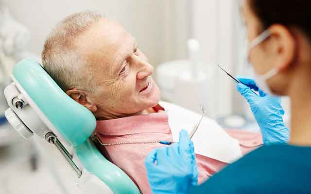 Man in the dentist's chair.