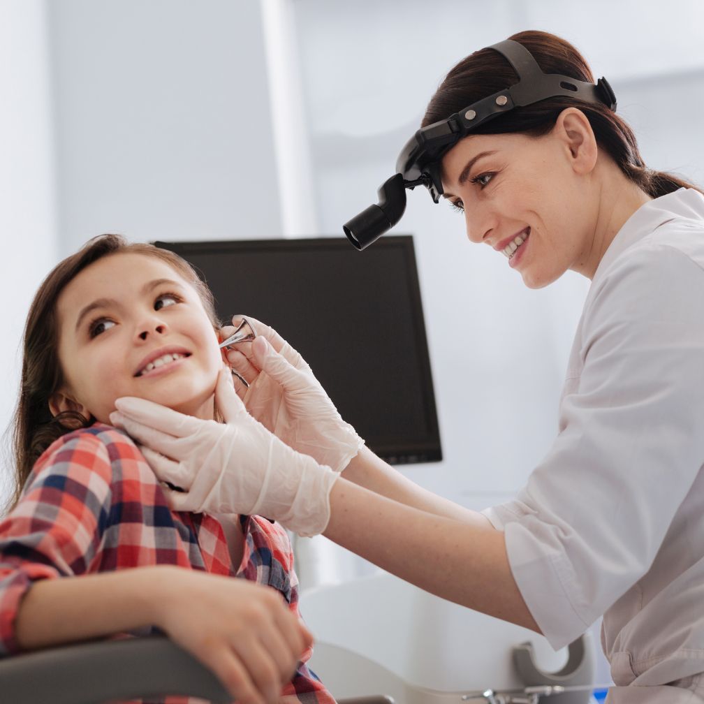 Child seeing an ENT doctor